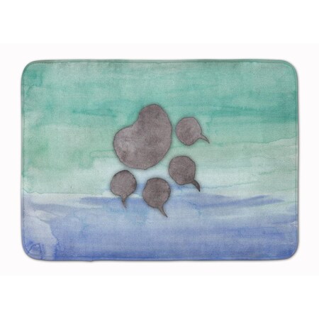 Carolines Treasures Cat Paw Watercolor Machine Washable Memory Foam Mat BB7356RUG